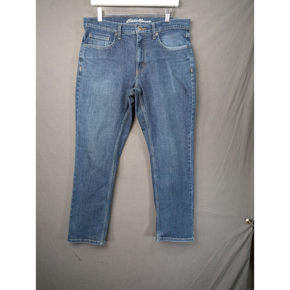 Eddie Bauer Mens Straight Leg Jeans 34x30 Blue Denim 5-Pocket Medium Wash 7924